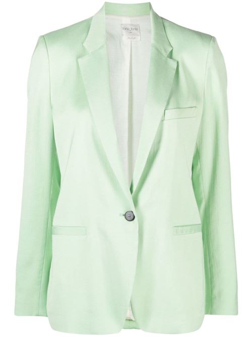 Lime green cotton-wool blend satin jacket Forte forte | 120161091